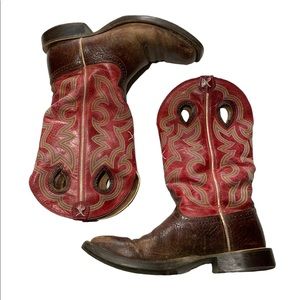 Twisted X Broken In Square Toe Buckaroo Leather Western Cowboy Boots